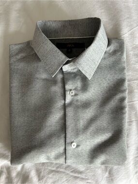 AKA Men's Heather Grey Dress Shirt - Modern Point Collar